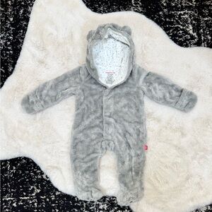 Magnetic Me Soft Gray Baby Footie